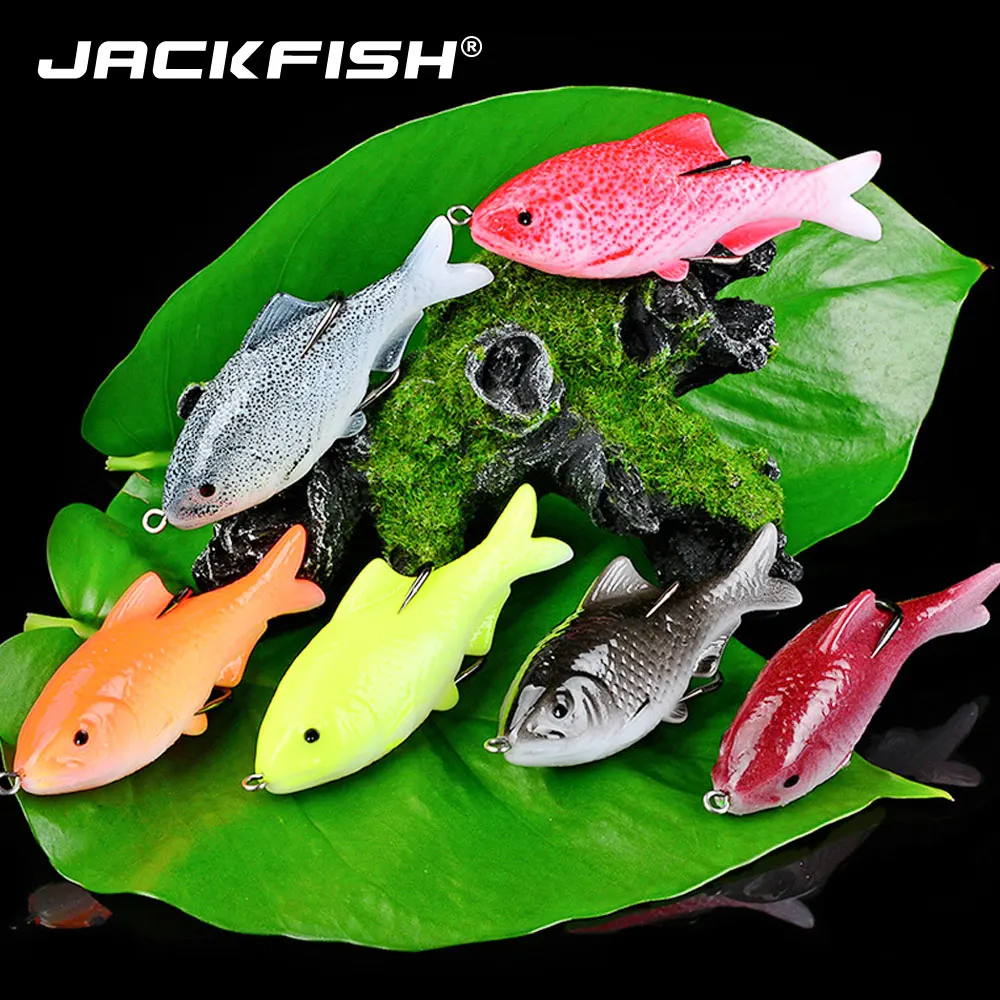 JACKFISH 1 шт. 9,5 см 18 г 3D Мягкая приманка рыболовные приманки Двойные крючки верхняя вода искусственная пластиковая плавающая приманка крэнк использование для снаряжение рыболовное