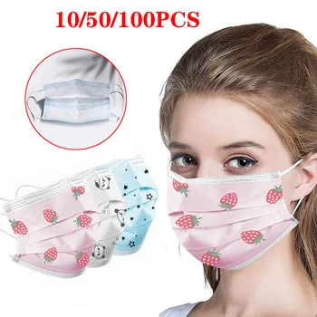 

10/50/100PCS Adult Scarf Mask Disposable Face Mask 3Ply Ear Loop Face Masks Cover Protect Unisex Dustproof Mask for Adult