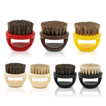 

Men Boar Bristle Beard Brush Comb Protable Ring Design Plastic Hair Brush Beard Comb Mustache Comb Face Cleaning Beard Care