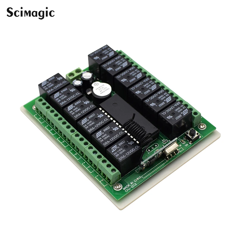 Interruptor de Controle Remoto sem Fio dc 12v 12 ch Canais 12ch rf Sistema de Controle Remoto Receptor Transmissor 12ch Relé 433 Mhz Relé - Image 5