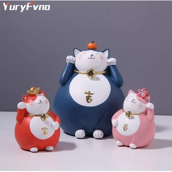 

YuryFvna Statues decoration Sculptures murales Lucky Cat Decoration Fortune Cat Living Room Decoration Decoration Birthday Gift
