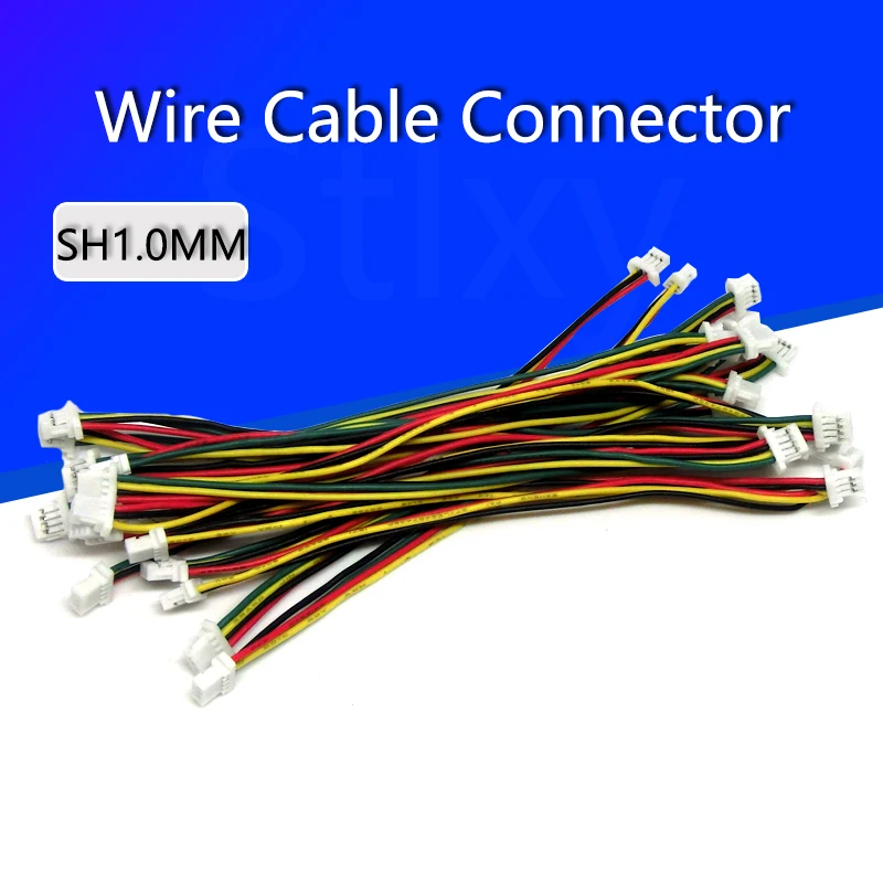 5 шт. разъем для кабеля 100 мм SH 1 0 DIY SH1.0 JST 2/3/4/5/6/7/8/9/10 Pin электронный штекер с двойным