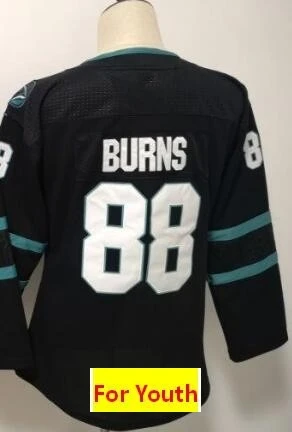 Все Прошитые Молодежные Детские трикотажные изделия Brent Burns Erik Karlsson Joe Thornton Logan от кутюр Joe Pavelski Evander Kane - Цвет: Коричневый