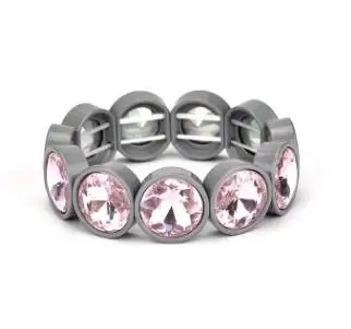 

Dark Gray Light Pink Bohemian-style Crystal Bracelet Spray-painted Multicolor Zircon Bracelet Glass Drill Elastic Lady Jewelry