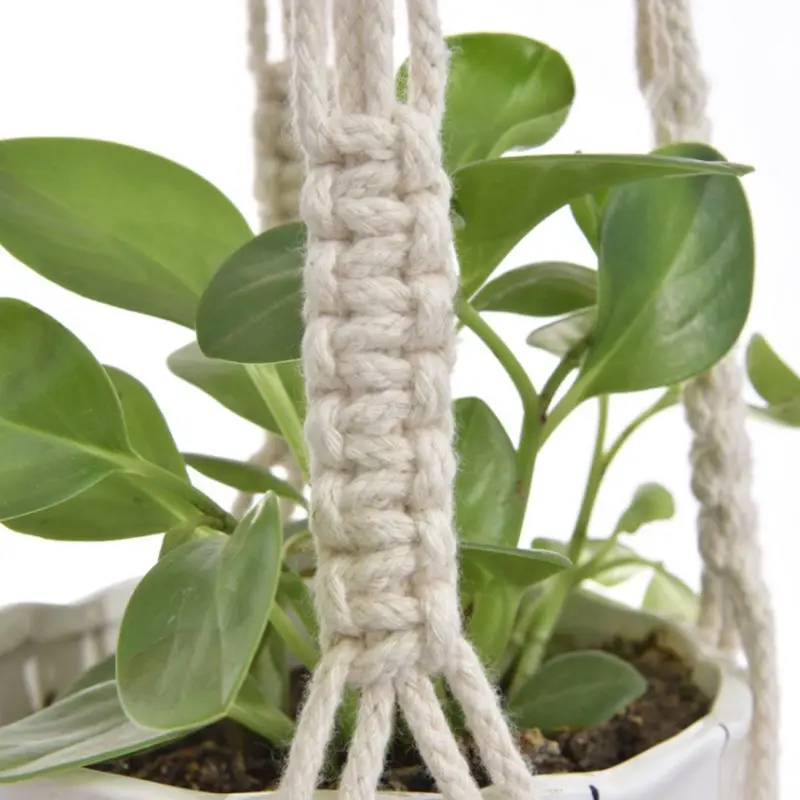3 шт. ручной работы Подвеска для растений из макраме Крытый открытый веревка подвесная корзина сетка горшок