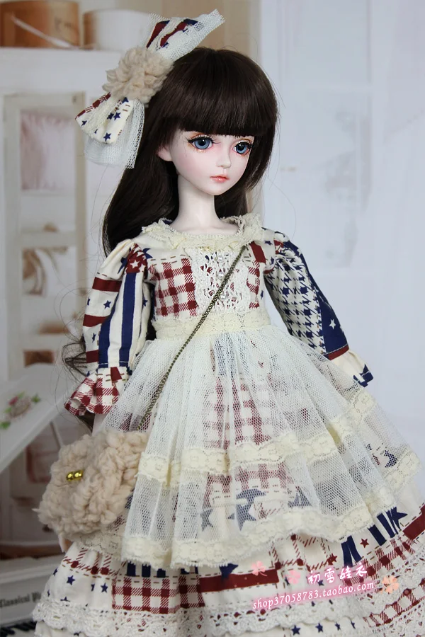 1/6 1/4 1/3 BJD clothing Accessories doll dress+scarf+bag for BJD/SD YOSD MSD SD13,not include doll, shoes,wig and other E2532