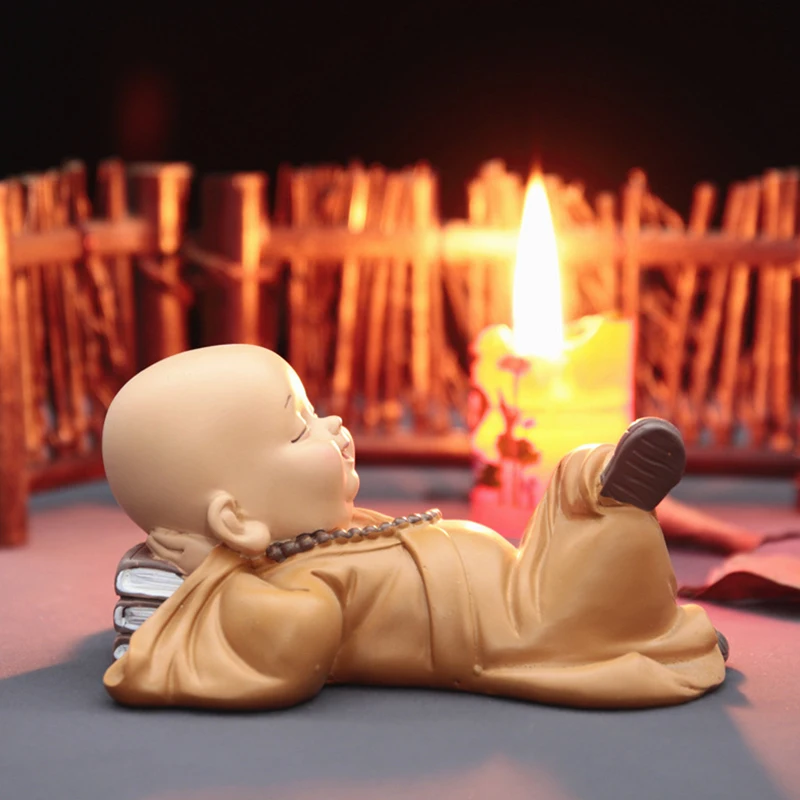 Буддийский маленький монах Статуэтка Скульптура Ручная работа автомобиль
