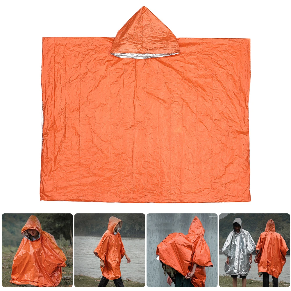 Orange Waterproof Hooded Rain Poncho Raincoat for Outdoor Hiking Bike  Cycling Rainwear Thickened Reflective Raincoat - AliExpress