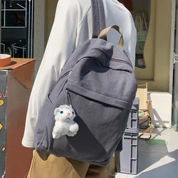 Large Capacity Canvas Women's Backpack 2021 Hard Japanese Harajuku Style Simple Travel Backpack Unisex Student School Laptop Bag