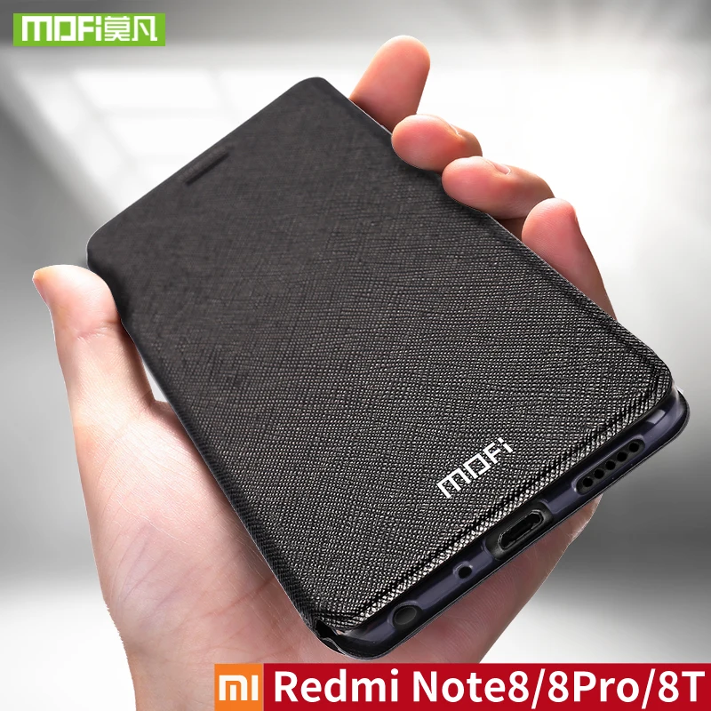 Силиконовый чехол для Xiaomi Redmi Note 8 8 T, кожаный чехол-книжка Mofi для Xiaomi Redmi Note 8 8T Pro, глобальная версия 360, ударопрочный