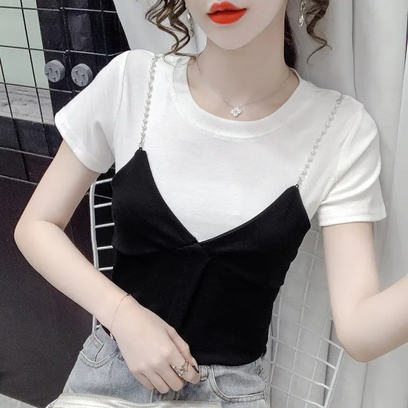 

Summer 2021 Cotton T Shirt Women Short Sleeve Ropa Mujer Korean Fashion Kawaii Crop Top Vintage Tshirts Plus Size Women Clothing