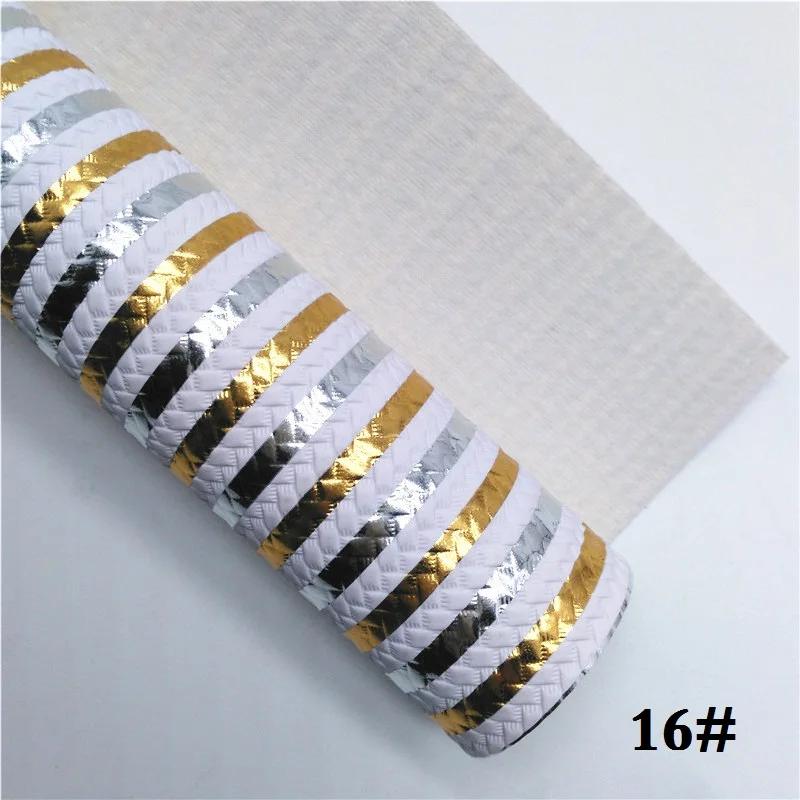 16 Glitterwishcome 21X29 см A4 размер винил полосы напечатаны Синтетическая кожа ткань, искусственная кожа листы для бантов, GM676A - Цвет: 16