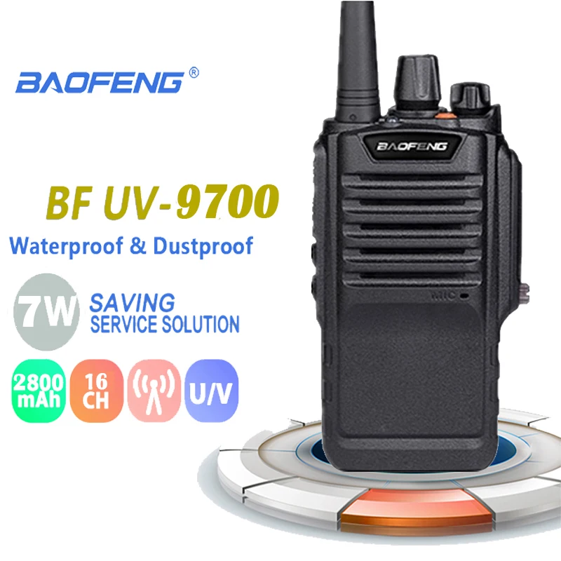 New Baofeng Bf-9700 7W High Power Walkie Talkie IP67 About 12 Hours UHF&VHF 400-520MHz Radio Comunicador Ham dmr Radio boafeng