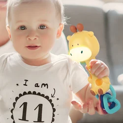 Jouets de dentition souples Montessori pour bébés de 0 à 12 mois, hochet pour nouveau nés, berceau Musical, dents mobiles, cadeau pour filles et garçons 