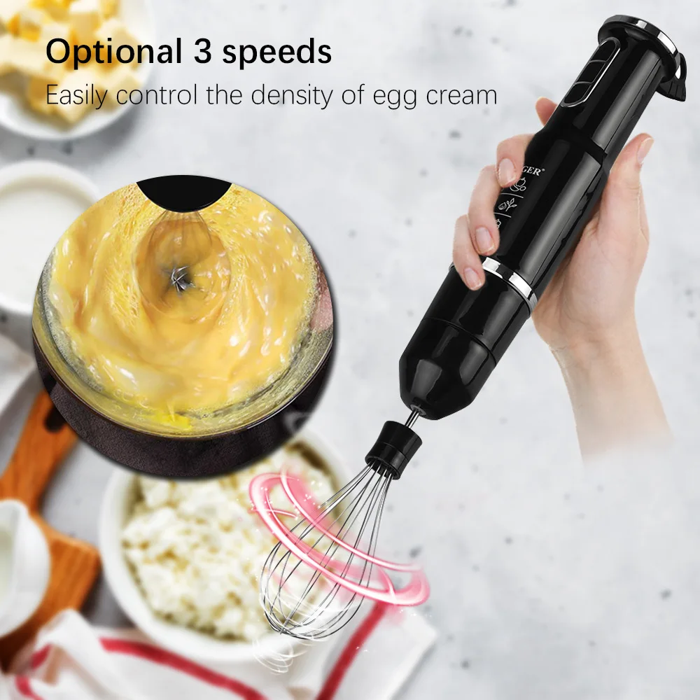  TRACONN Immersion Hand Blender Multi-Purpose 220V 4 IN 1 Blender  Heavy Duty Copper Motor Stainless Steel Finish Includes Whisk Attachment,  Chopper and Smoothies Cup (HB3302 EU Plug): Home & Kitchen