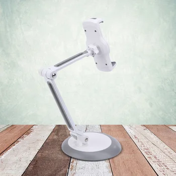 

1Pc Tablet Phone Holder Desktop Tablet Stand Rotatable Cell Phone Table Holder Foldable Mobile Phone Stand (White)