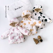 Коров панды; детская зимняя куртка для девочек, одежда для мальчиков-малышей для маленьких девочек ясельного возраста теплый Для детей 1, 2, 3, 4 лет старый с капюшоном Молния сзади