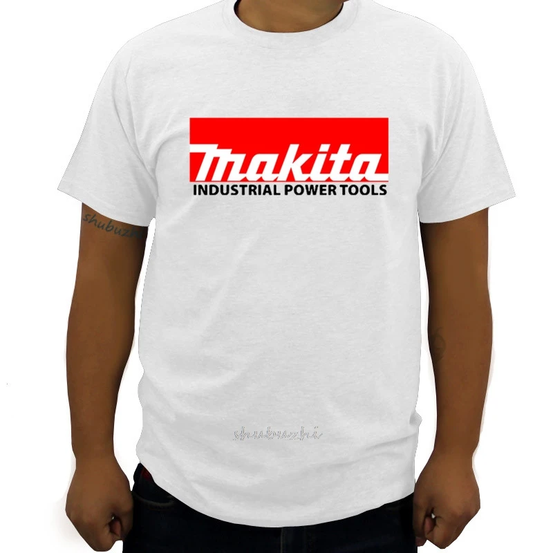Хлопковая футболка Мужская бренд shubuzhi tee Makita Industrial power Tools мужская футболка Летняя модная мужская футболка Прямая - Цвет: white