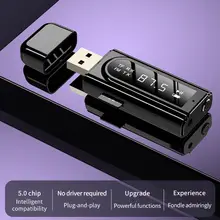 USB FM Bluetooth 5 0 Transmitter Receiver with Display 3 5mm Adapter TF Mp3 Player Card Reader For PC TV Car Speaker Headphone