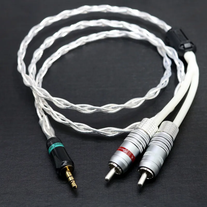 Xssh HIFI одиночный Кристалл медное покрытие с серебряным 3 5 мм разъем для 2rca aux аудио