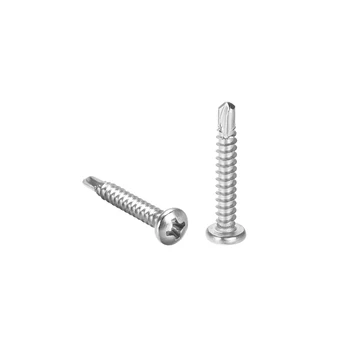 

uxcell 100pcs #8 x 3/4" Self Tapping Screws 410 Stainless Steel Phillips Pan Head Self Drilling Screws for DIY House Making