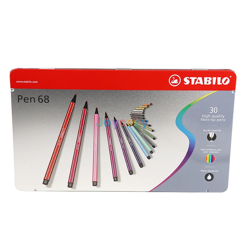 Premium Felt Tip Pen - STABILO Pen 68 - Tin of 50 - Assorted colors