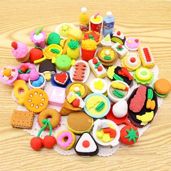 Gomma da cancellare creativa per alimenti, vari tipi di gomme da cancellare per matite da dessert per bambini in età scolare