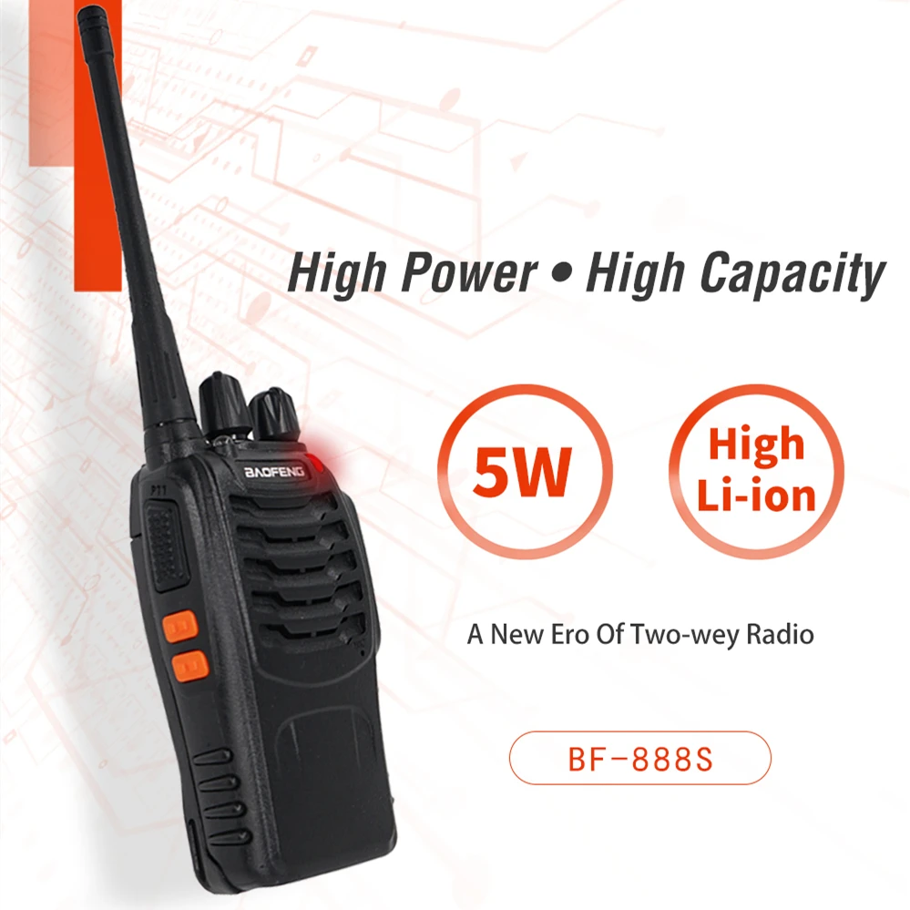2/4 шт. Оригинальный Baofeng BF888S иди и болтай Walkie Talkie “иди 5 Вт BF 888S 6 км Портативный