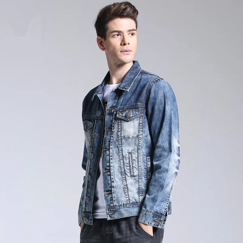 single breasted cowboy jean jackets men 