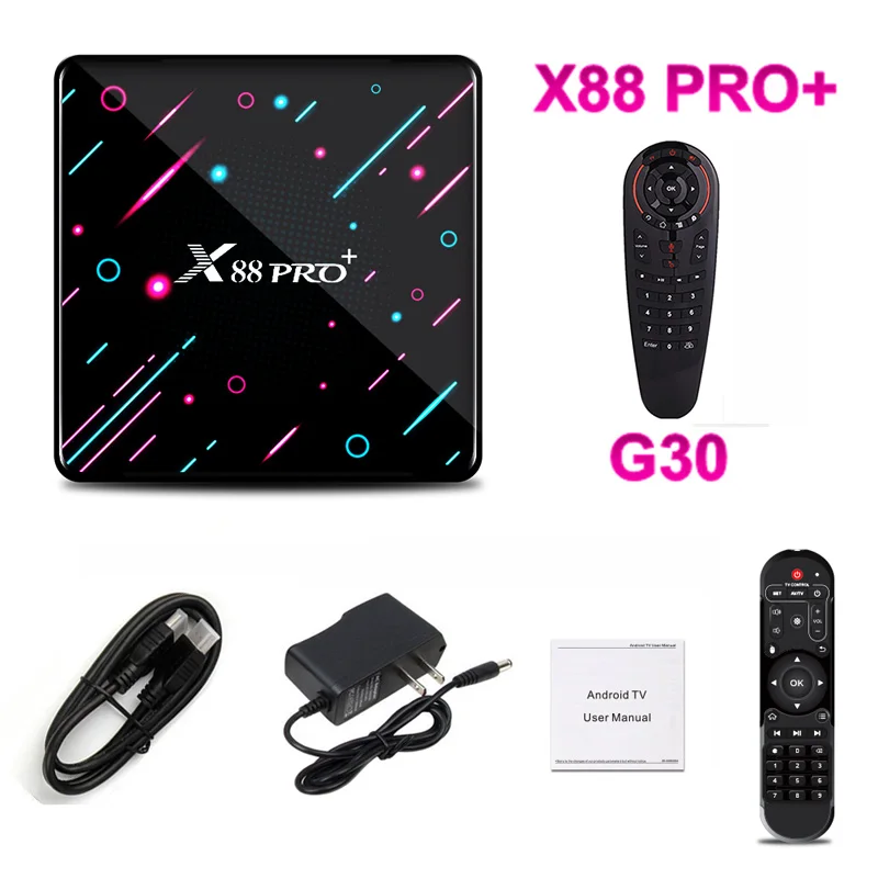 QPLOVE X88 Pro Plus Smart Android tv Box 9,0 OS RK3368 8 Core Chipest и PowerVR G6110 GPU 4 Гб 128 Гб WiFI мультимедийный плеер - Цвет: X88 with G30