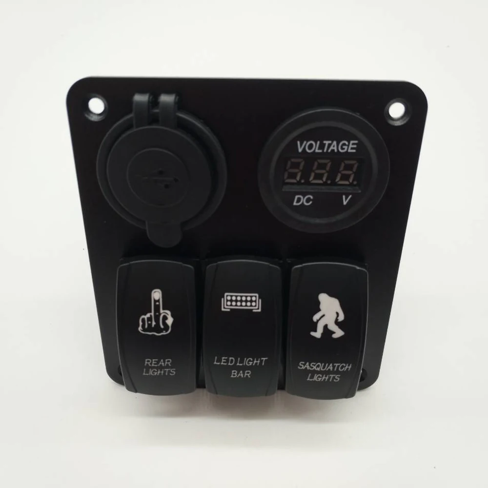 3 Gang кулисный переключатель Панель Dual USB Зарядное устройство Универсальный Водонепроницаемый Чехол встроенный светодиодный индикатор автомобиля Настенные Переключатели Реле