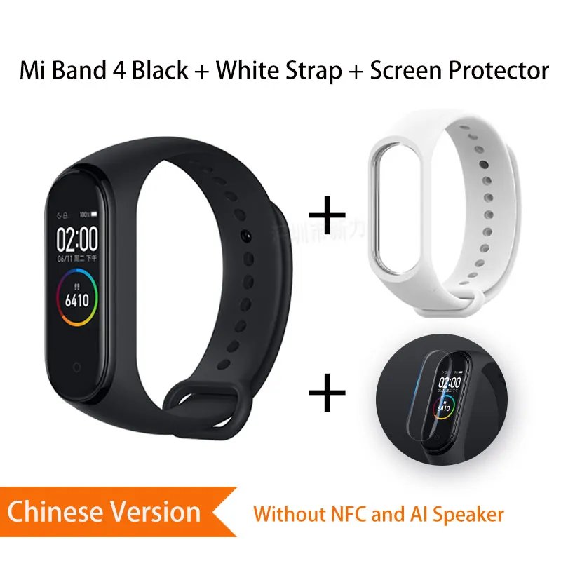 CN White Глобальная версия Xiaomi mi Band 4 смарт-браслеты mi band 4 браслет пульсометр фитнес 135 мАч цветной Bluetooth 5,0 китайская версия - Цвет: CN White