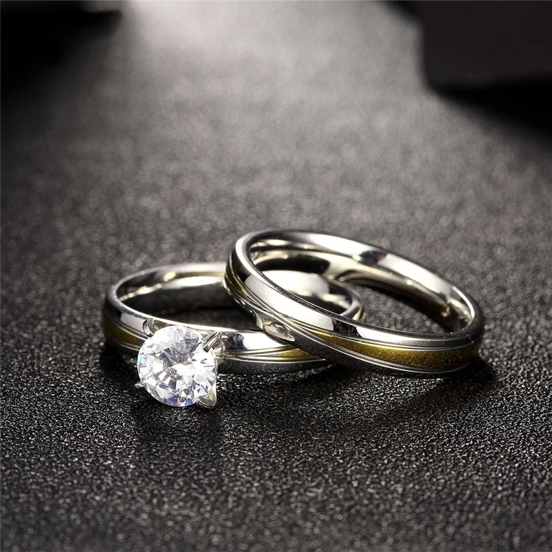 Sparkling Couple's Rings,