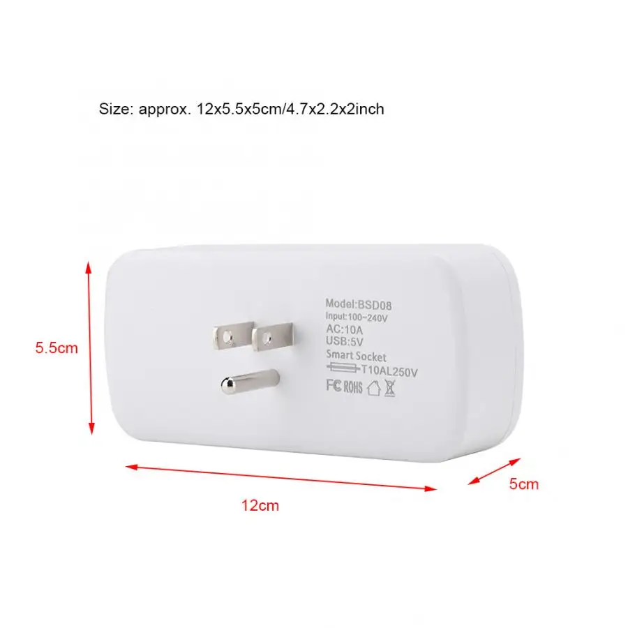 Wifi Smart power 2 USB удлинитель штепсельная вилка США 100-240V мобильный телефон приложение дистанционное управление мульти разъем
