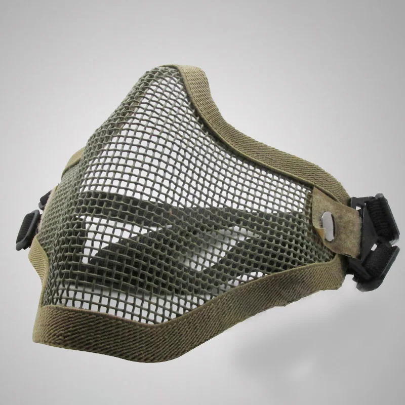 Outdoor Sporting Promotion Steel Metal Mesh Protective Half Face Mask Military CS Field Lightweight