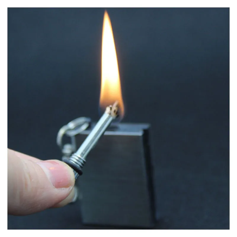 

Outdoor Emergency Survival Camping Lighter Portable Stainless Steel Waterproof Forever Lighter Match Keychain No Oil