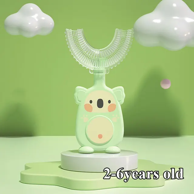 3919-54bb68.jpg Brosse à dents en Silicone souple pour enfants, nettoyage buccal, en forme de U, avec support, santé et beauté, 2023, 360