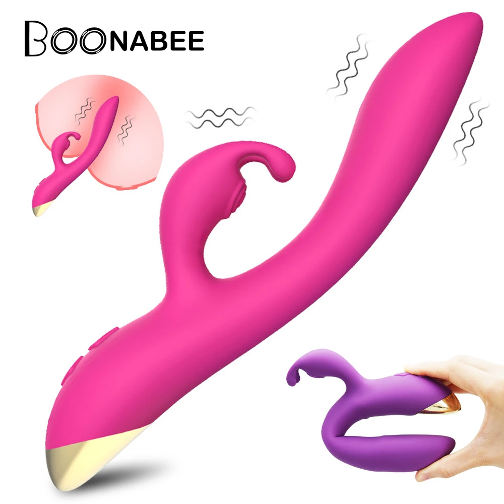 G Spot Дилдо кролик вибратор для женщин USB Перезаряжаемый двойной вибрации