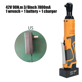 

Orange Wrench Electric Cordless Right Angle UK US 42V 90N.M 3/8"(10mm)