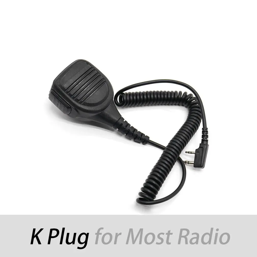 2-Pin PTT Microphone Rainproof Shoulder Speaker for Two-way Radio Walkie-Talkie UV-5R BF-888S Kenwood TYT Radioddity GD-77