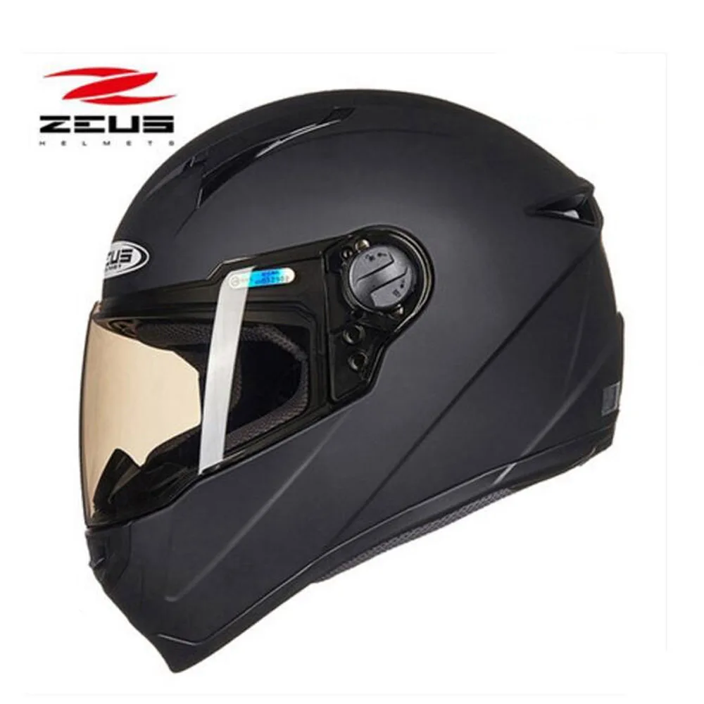 Новая защитная крышка ZEUS локомотив Полный мотоциклетный шлем ABS полное покрытие мотоциклетные шлемы с ПК линза козырек - Цвет: Темно-серый