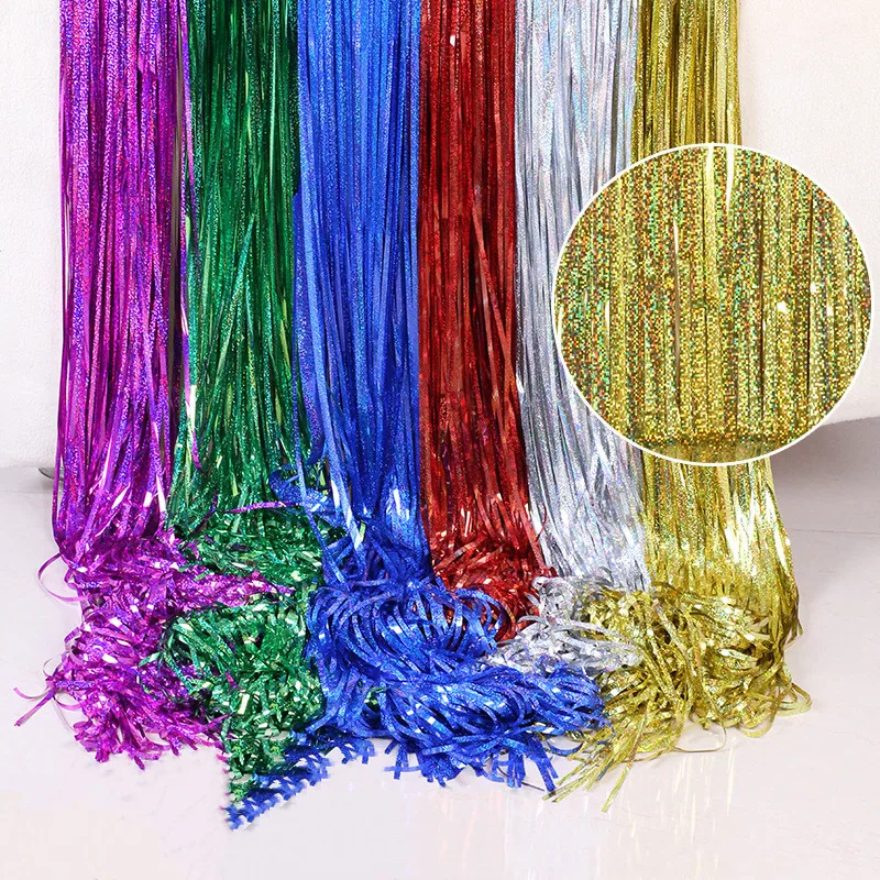 

Laser Rain Wire Birthday Party Background Wall Decoration Party Decorating Rain Wire Curtain