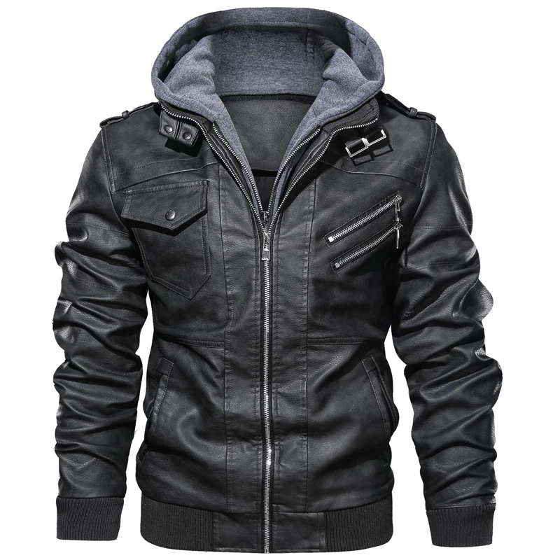Мужские кожаные куртки Новая мода мотоцикл PU кожаные пальто мужская повседневная искусственная куртка уличная брендовая одежда chaqueta cuero
