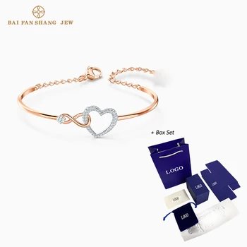 

2020 Fashion Jewelry SWA New INFINITY HEART Bracelet Heart-Shaped Pattern Decoration Women Elegant Romantic Birthday Gift