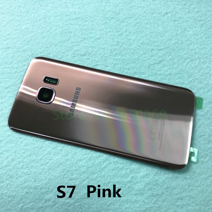 S7 Pink Чехол для SAMSUNG Galaxy S7 Edge G935 SM-G935F S7 G930 SM-G930F со стеклянной задней батареей чехол для ремонта задней двери - Цвет: S7 Pink