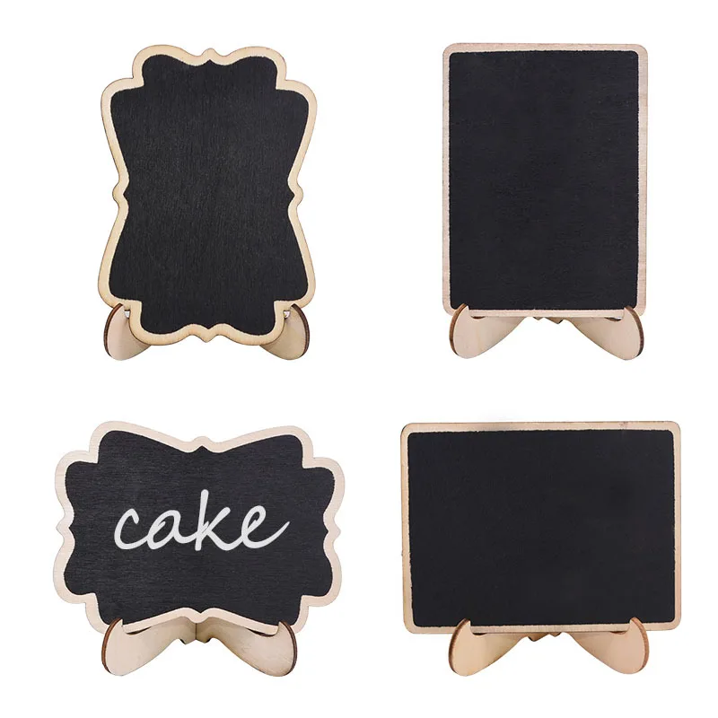 5pcs/lot 10*7.5cm Wooden Mini Blackboard Chalkboard for Wedding Party Table Decorations Restaurant Signs Blank Message Board