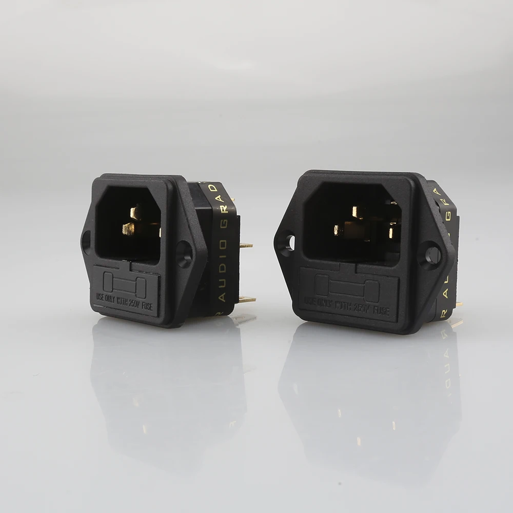 3 Connettori IEC Audio Dorati 24K, Stile FI-06, Grado Audio, Rame Placcato Oro