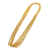 

10pcs/lot 48cm Finsihed Gold Color Box Chain Necklace with Spring Clasps for Men DIY Necklace Jewelry Making Materials