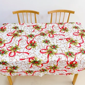 

Anti-slip Christmas Elements Square Tablecloth Polyester Printed Table Cloth for Dining Party Gathering Household HFing