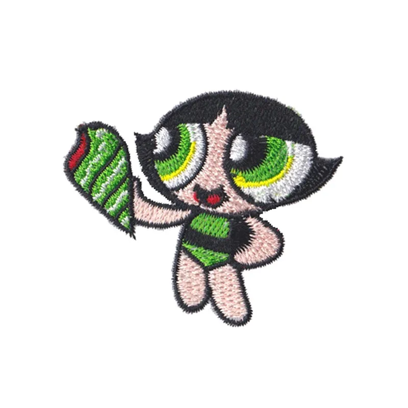 2 The Powerpuff/нашивка для девочек с героями мультфильмов, железная нашивка с вышивкой, термостойкая нашивка для шитья, аппликация для шитья, тканевые значки «сделай сам» G0090 - Цвет: 2